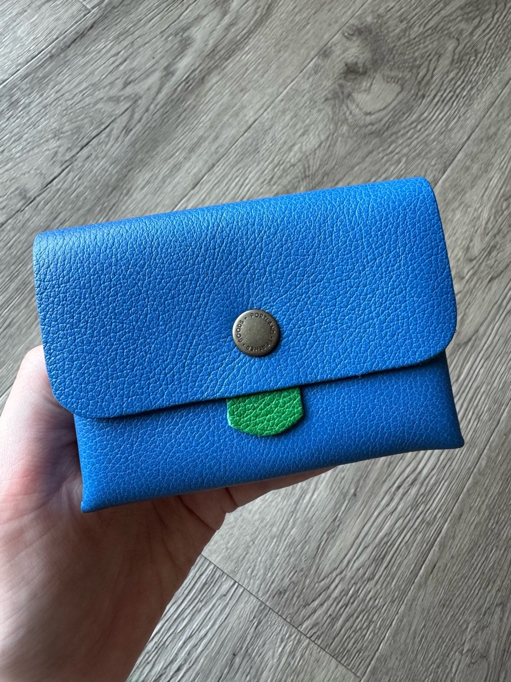Portland Leather Skydive Euro Wallet Bright Blue Green
